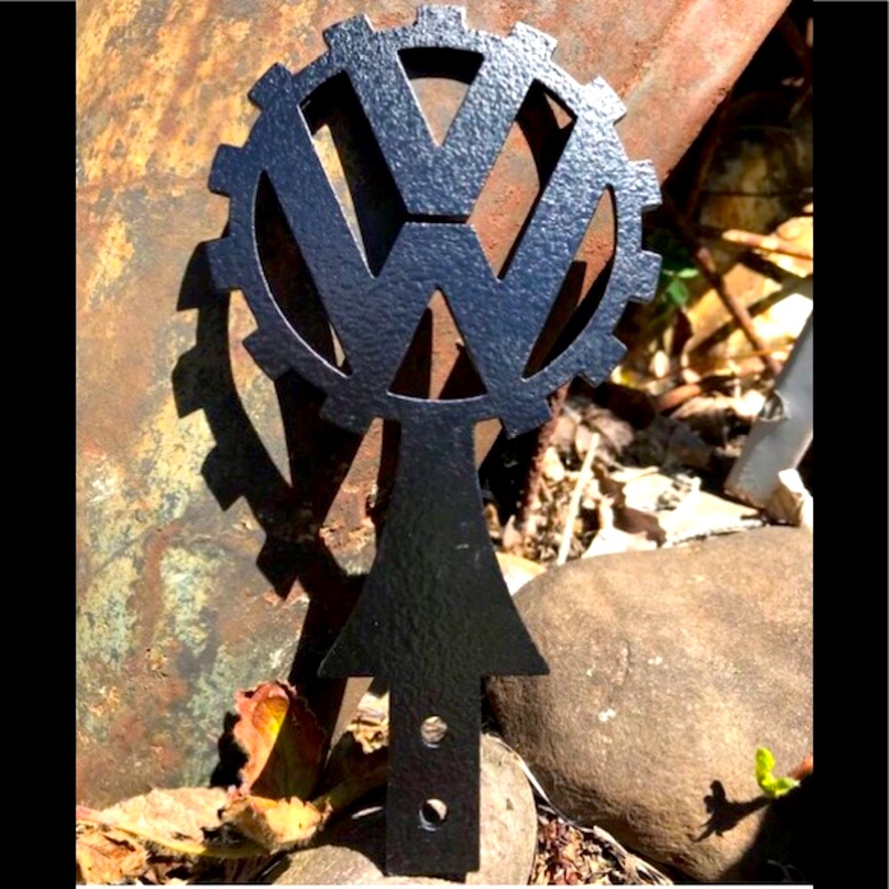 Metal Art VW Emblem License Topper, Bumper Badge.